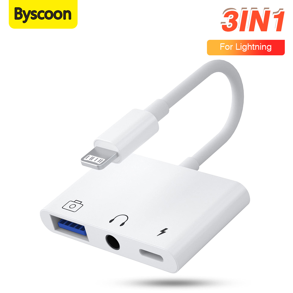 Transmission Jack Adapter - 3 in 1 Lightning to USB