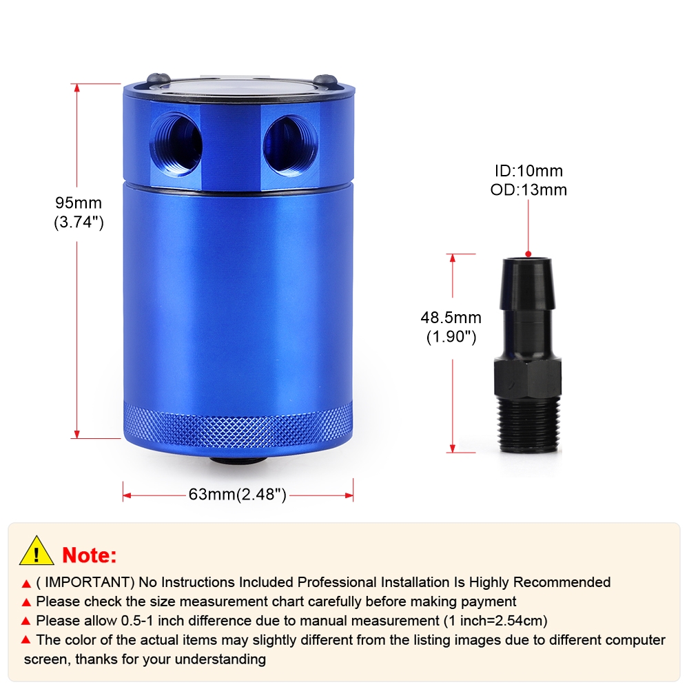 Oil Catch Can Baffled Aluminum - Oil Drain Tank 评论和价格