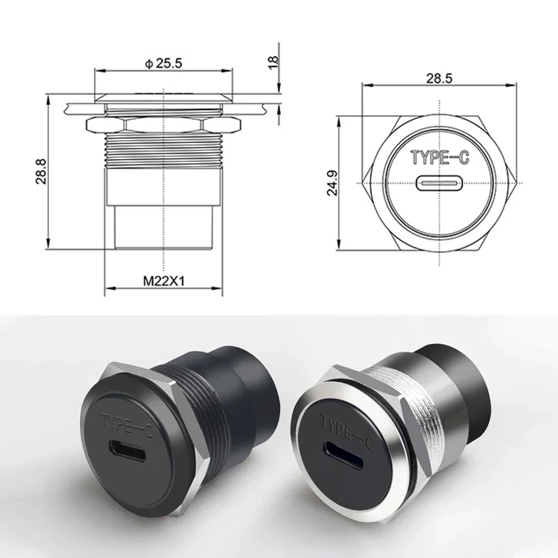 TYPE-C Circular Module Adapter - Transmission Jack Adapter 评论和价格
