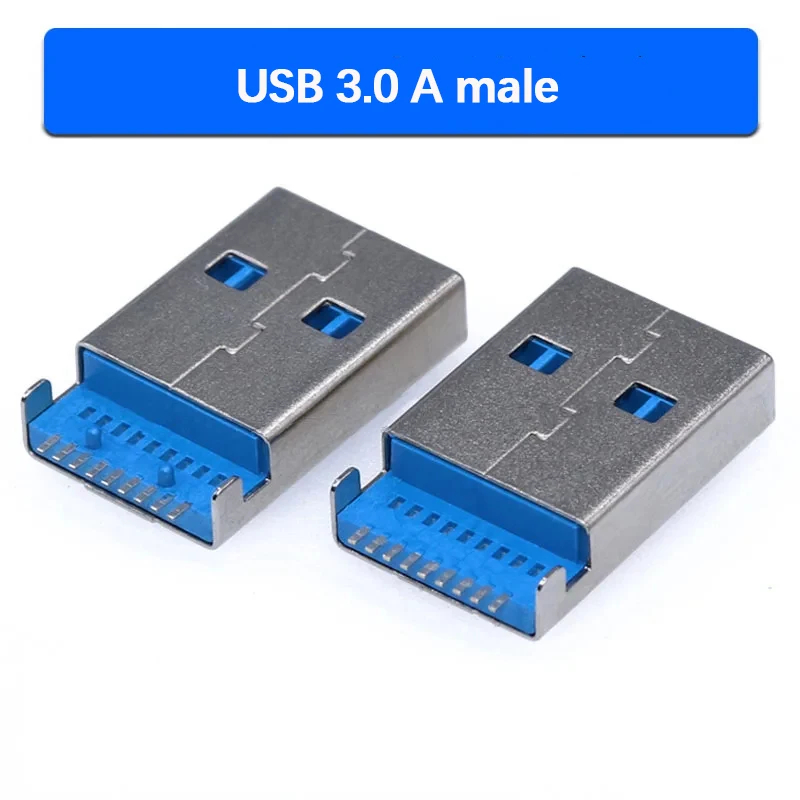 10PCS USB 3.0 A Type Male Plug - Transmission Jack Adapter 评论和价格