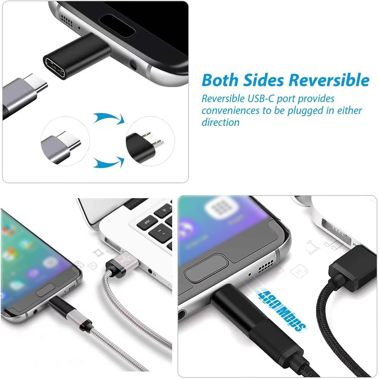 USB Type C Female to Micro USB - Transmission Jack Adapter 评论和价格