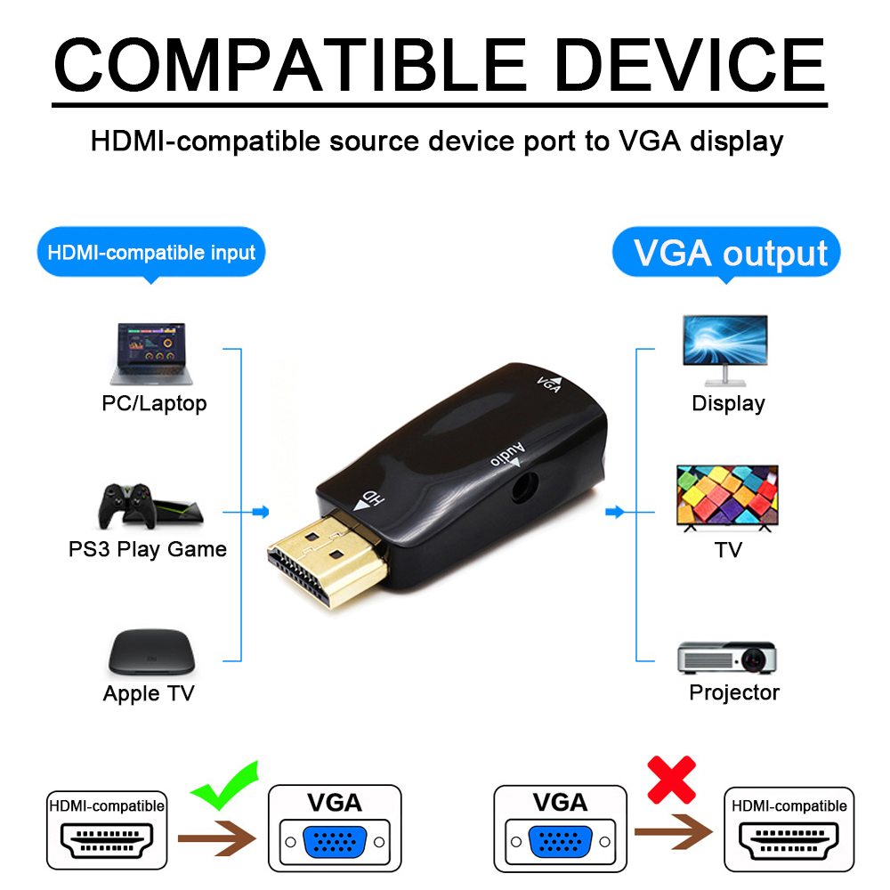 1080P HD HDMI-compatible to VG - Transmission Jack Adapter 评论和价格