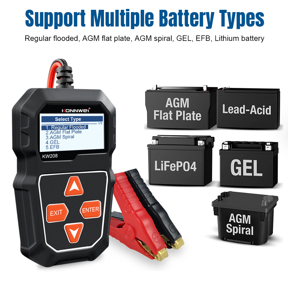 KONNWEI KW208 Professional Car - Battery Load Tester 评论和价格